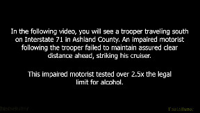 OVI driver rear-ends an Ohio State Trooper on highway on I-71