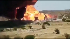 Explosion of gas station in Yemen