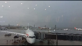Plane struck by lightning in Sao Paulo