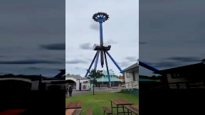 People stuck upside down on amusement park ride