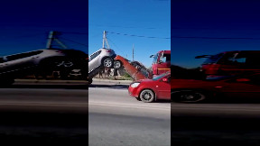 Aftermath of pile up crash
