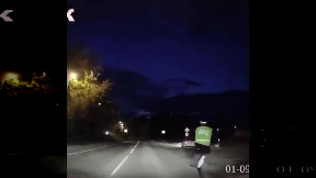 Runaway police car
