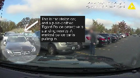 Driver of stolen car in custody after ramming Tigard police cars in Walmart parking lot