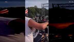 Amazon Driver Breaks Through Biker Blockade