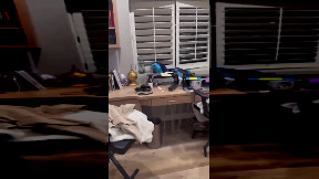 Wall of water crashes through family's home