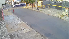 Old man is knocked down by bus