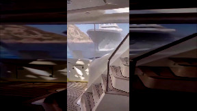 Superyacht smashing into luxury boat