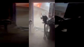 Moment of missile strike in Kharkiv city