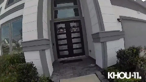 Fulshear officer relocates small gator that showed up at resident's front door