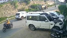 Truck Flattens Tractor