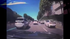 Sinkhole swallows car
