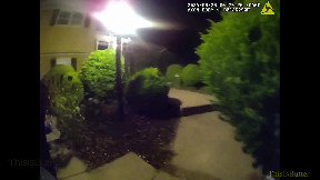 Stonington police released bodycam video of a man trying to slash an officer with large knives