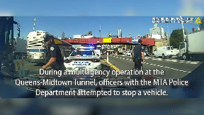 NYPD dashcam video shows Queens-Midtown Tunnel pursuit of