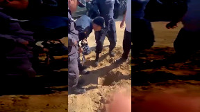Child rescued from a hole