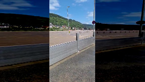 Protective wall during flooding in Germany