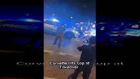 Corvette hits cop car