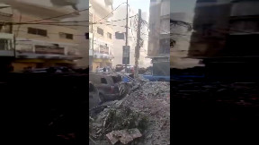 Aftermath of Israeli airstrike in Beirut, Lebanon