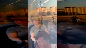 Motorbike wheelie on public road goes wrong