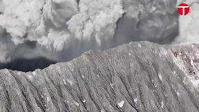 Climbers run for their lives as volcano erupts
