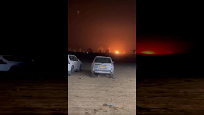 Close view of ballistic missiles strike into israel