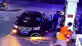 "Fire" accident at gas station