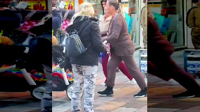 Two women and a baby gets challenged by 2 security guards for Shoplifting