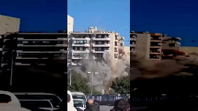 Israeli strike destroys Beirut building