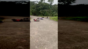 wheelie stunt goes wrong