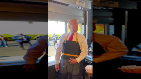 Trump works drive-thru window at McDonald's